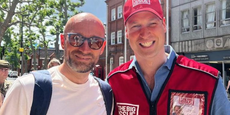 Prince William surprises selling newspapers on the street for a good cause